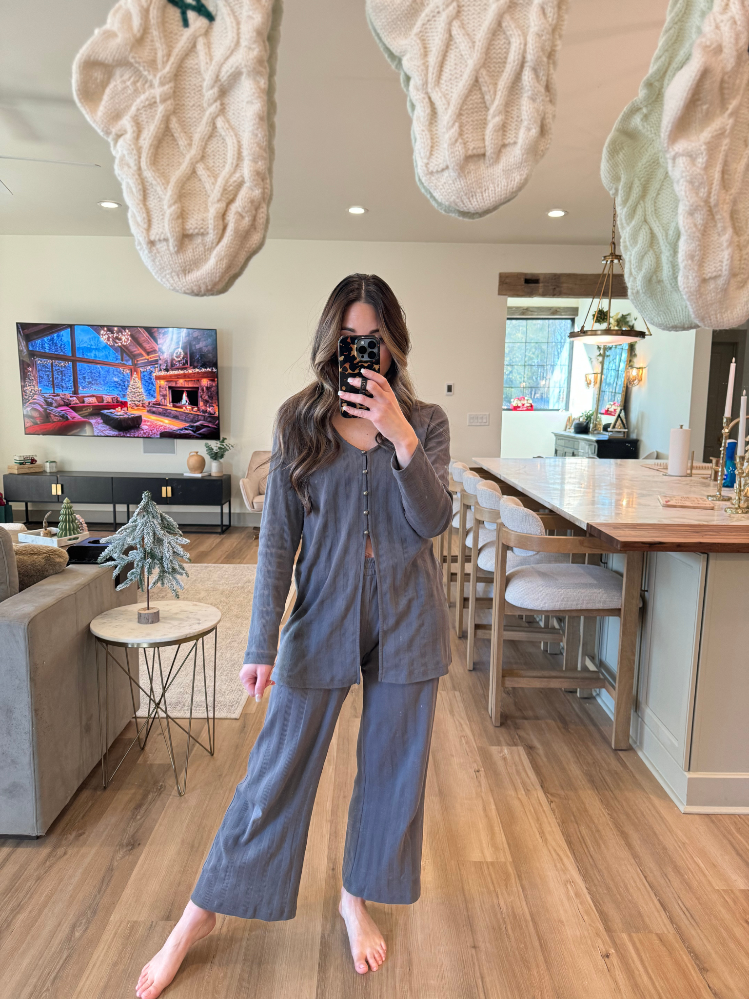 MAMA POINTELLE CARDIGAN + LONG PANTS (ELEPHANT)