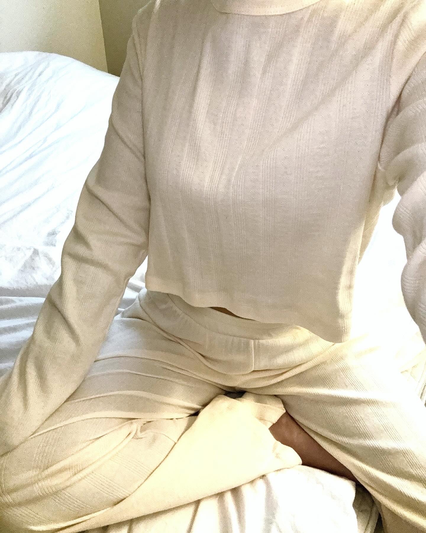 MAMA POINTELLE LONG SLEEVE TOP + LONG PANTS (SHEEP)