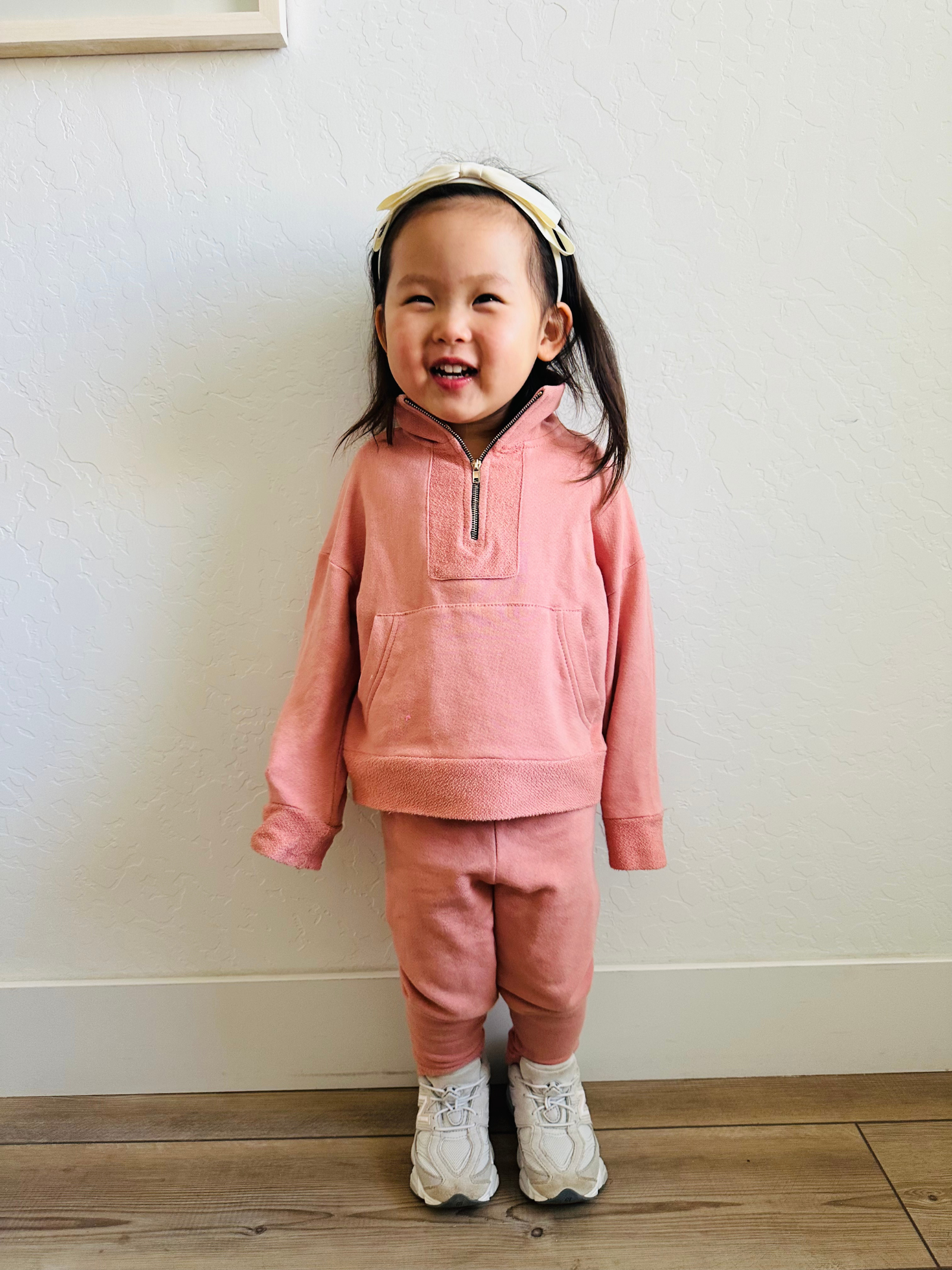 TODDLER EMELIE HALF ZIP FRENCH TERRY SET (DUSTY ROSE)
