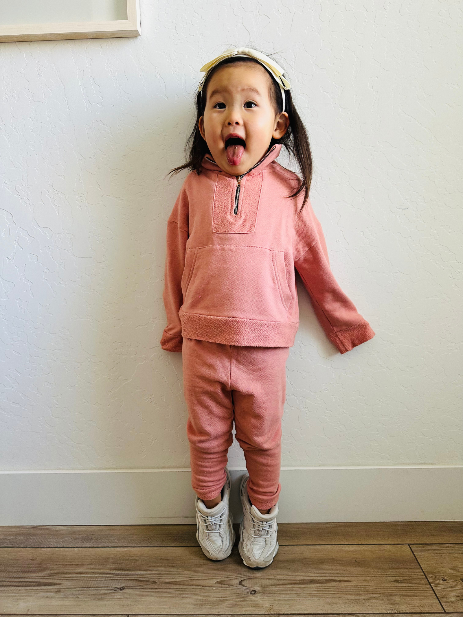 TODDLER EMELIE HALF ZIP FRENCH TERRY SET (DUSTY ROSE)