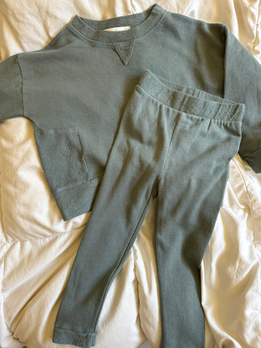 TODDLER FRENCH TERRY CREWNECK SET (SLATE)