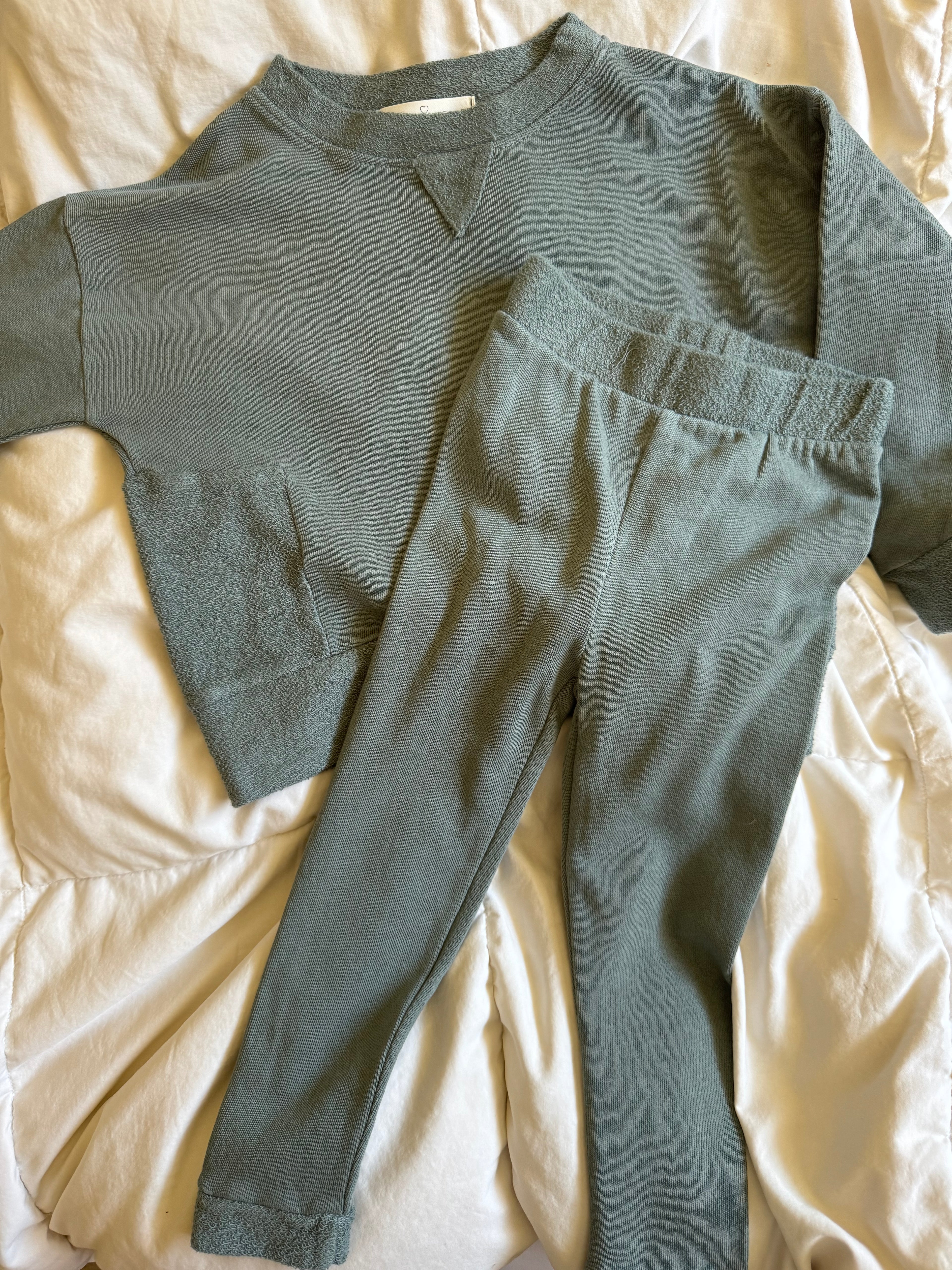 TODDLER FRENCH TERRY CREWNECK SET (SLATE)