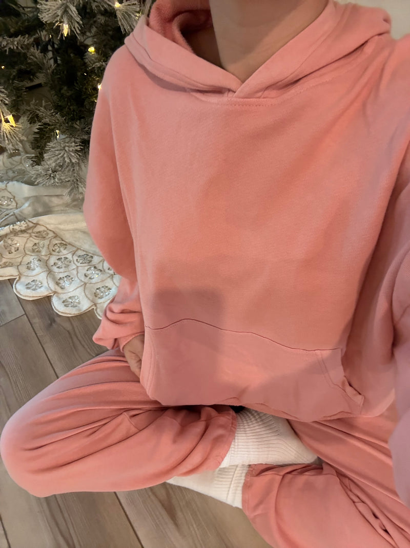 MAMA WALKER FRENCH TERRY HOODIE PANTS SET (DUSTY ROSE)