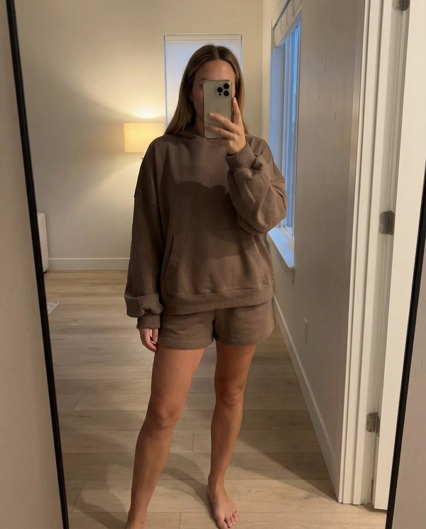 WALKER FRENCH TERRY HOODIE PANTS SET (HOT COCOA)