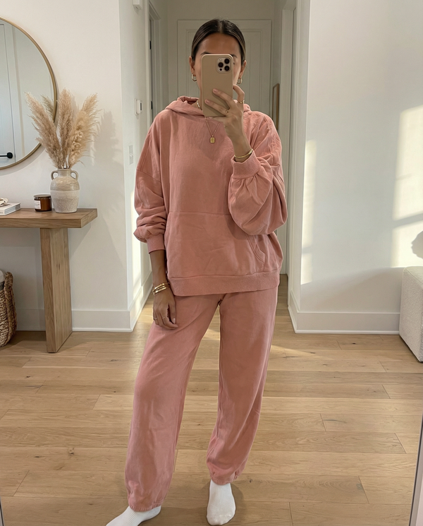 MAMA WALKER FRENCH TERRY HOODIE PANTS SET (DUSTY ROSE)