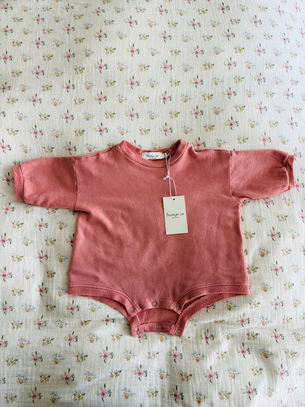 BABY FRENCH TERRY ROMPER (DUSTY ROSE)