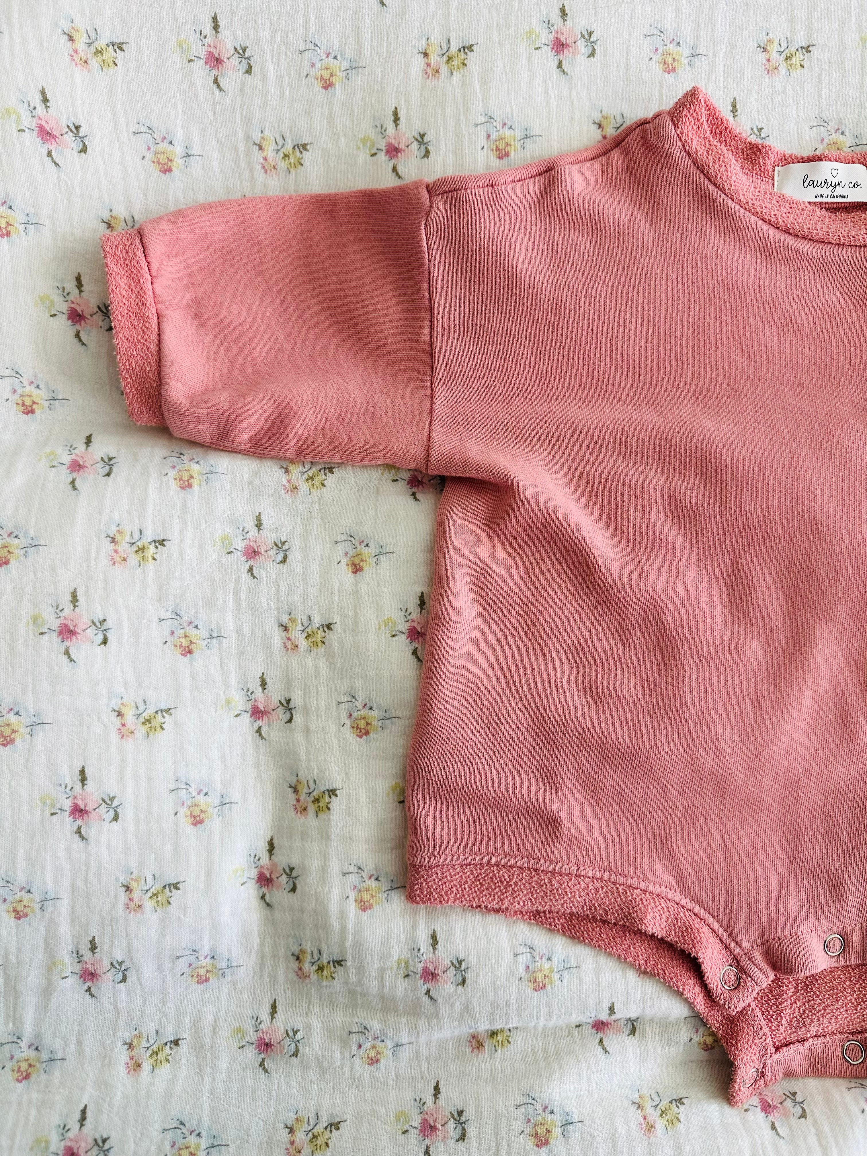 BABY FRENCH TERRY ROMPER (DUSTY ROSE)