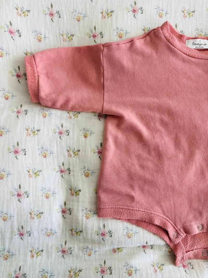 BABY FRENCH TERRY ROMPER (DUSTY ROSE)