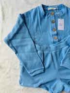 MAMA IVY WAFFLE TOP + SHORTS SET (SKY BLUE)