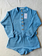 MAMA IVY WAFFLE TOP + SHORTS SET (SKY BLUE)