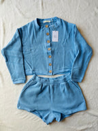 MAMA IVY WAFFLE TOP + SHORTS SET (SKY BLUE)