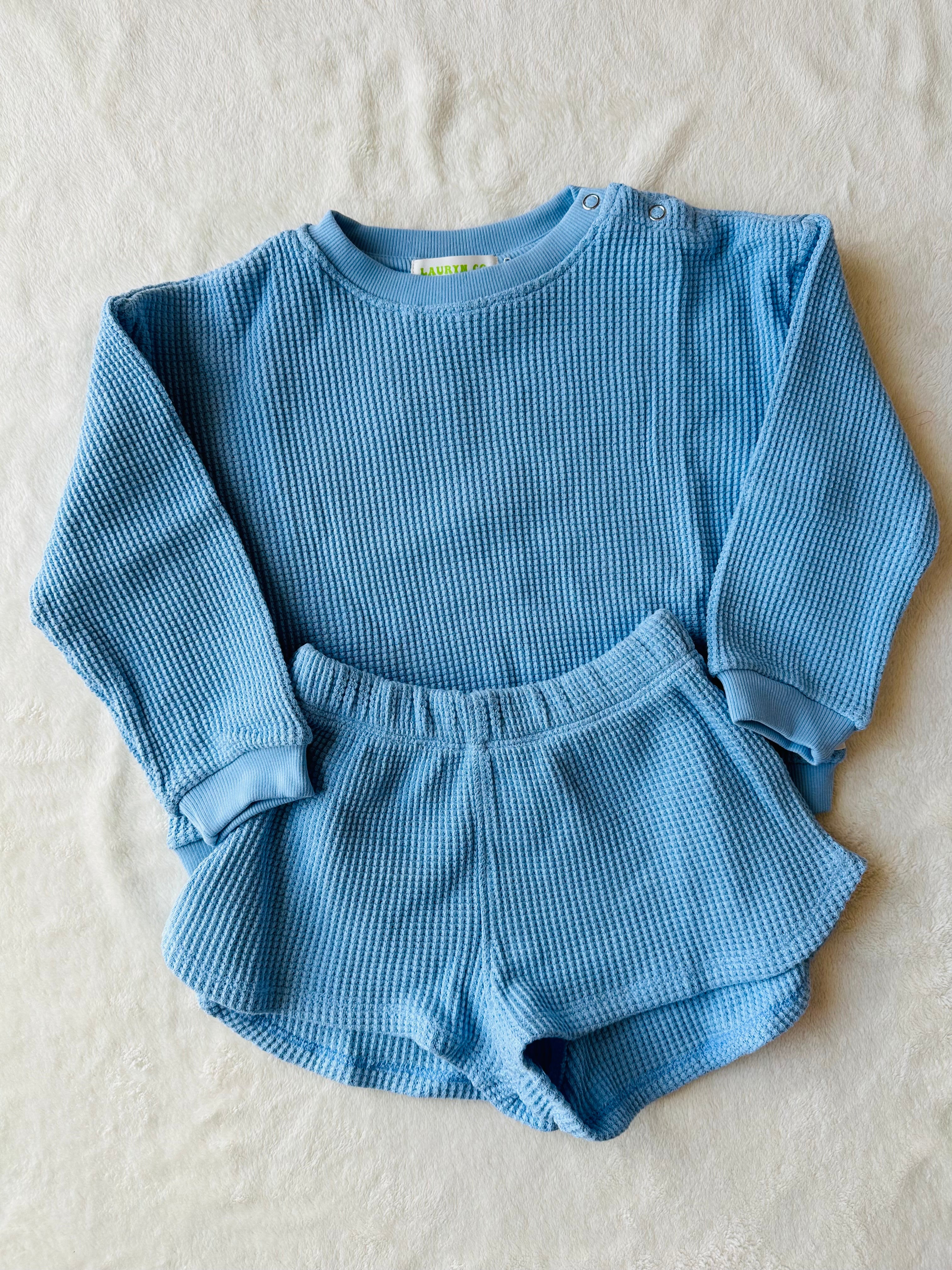TODDLER LOUNGE SHORTS + TOP SET (SKY BLUE)