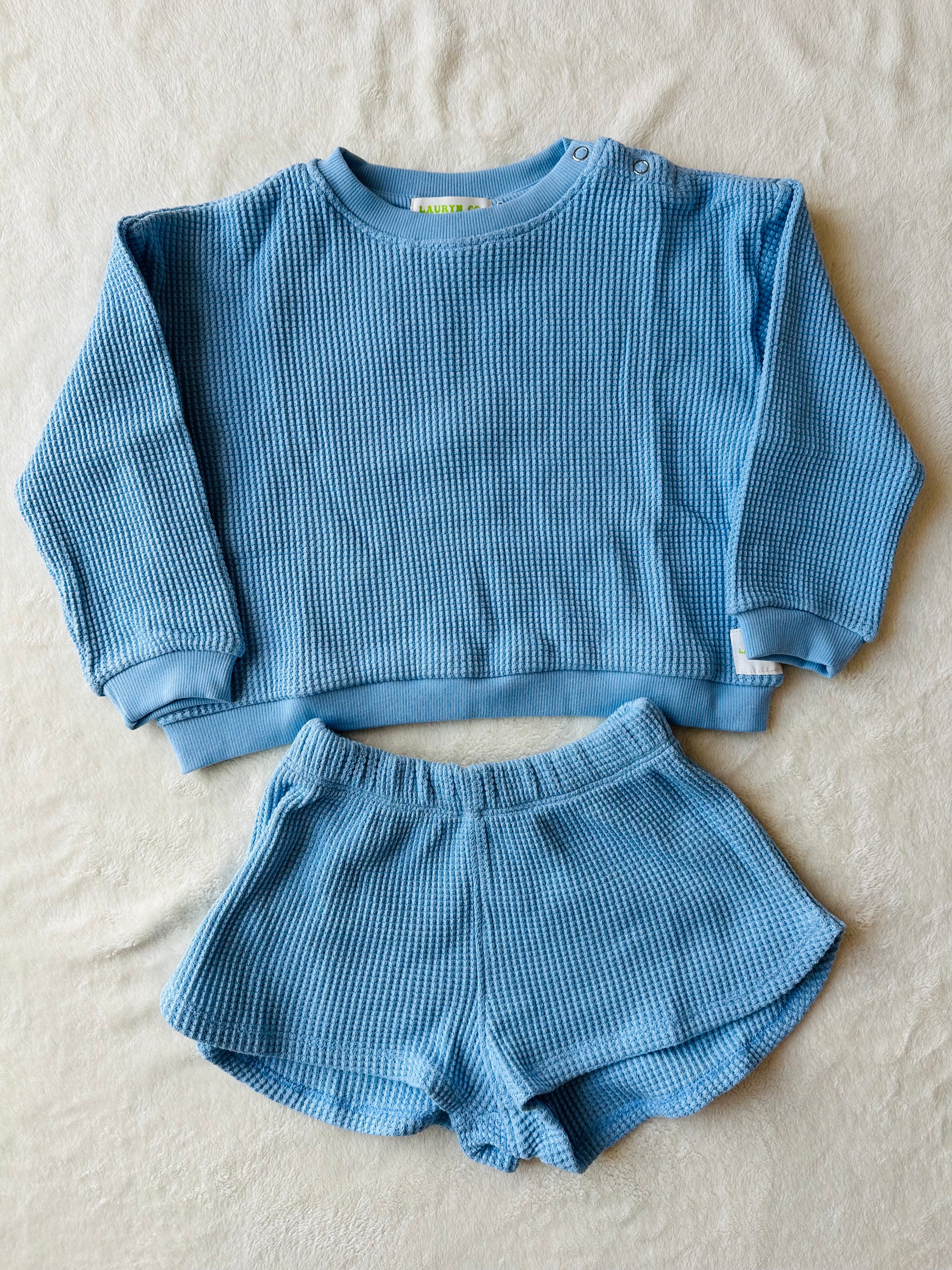 TODDLER LOUNGE SHORTS + TOP SET (SKY BLUE)