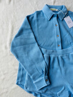 MAMA SHACKET WAFFLE TOP + SHORTS SET (SKY BLUE)