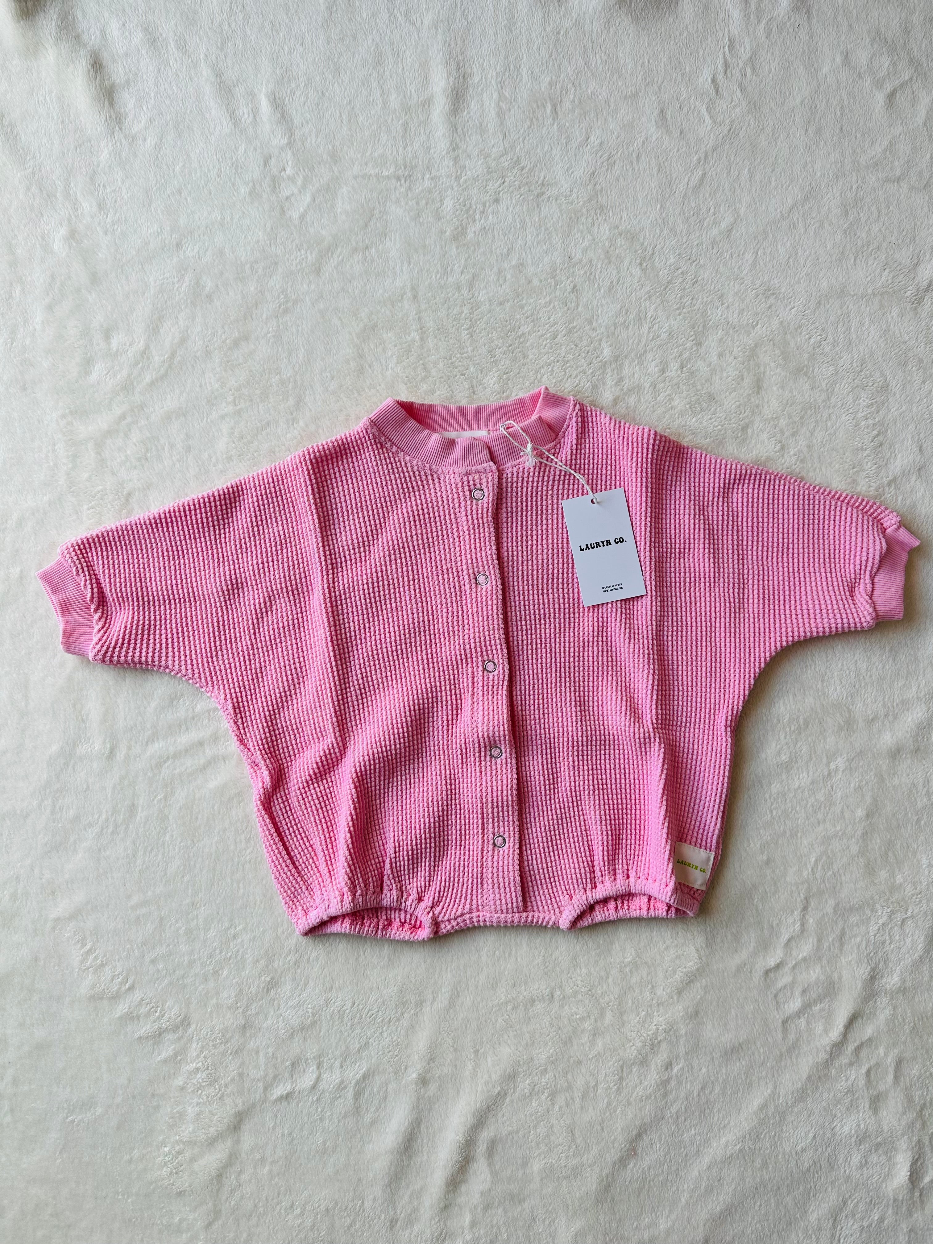 BABY MELROSE ROMPER (BARBIE PINK)