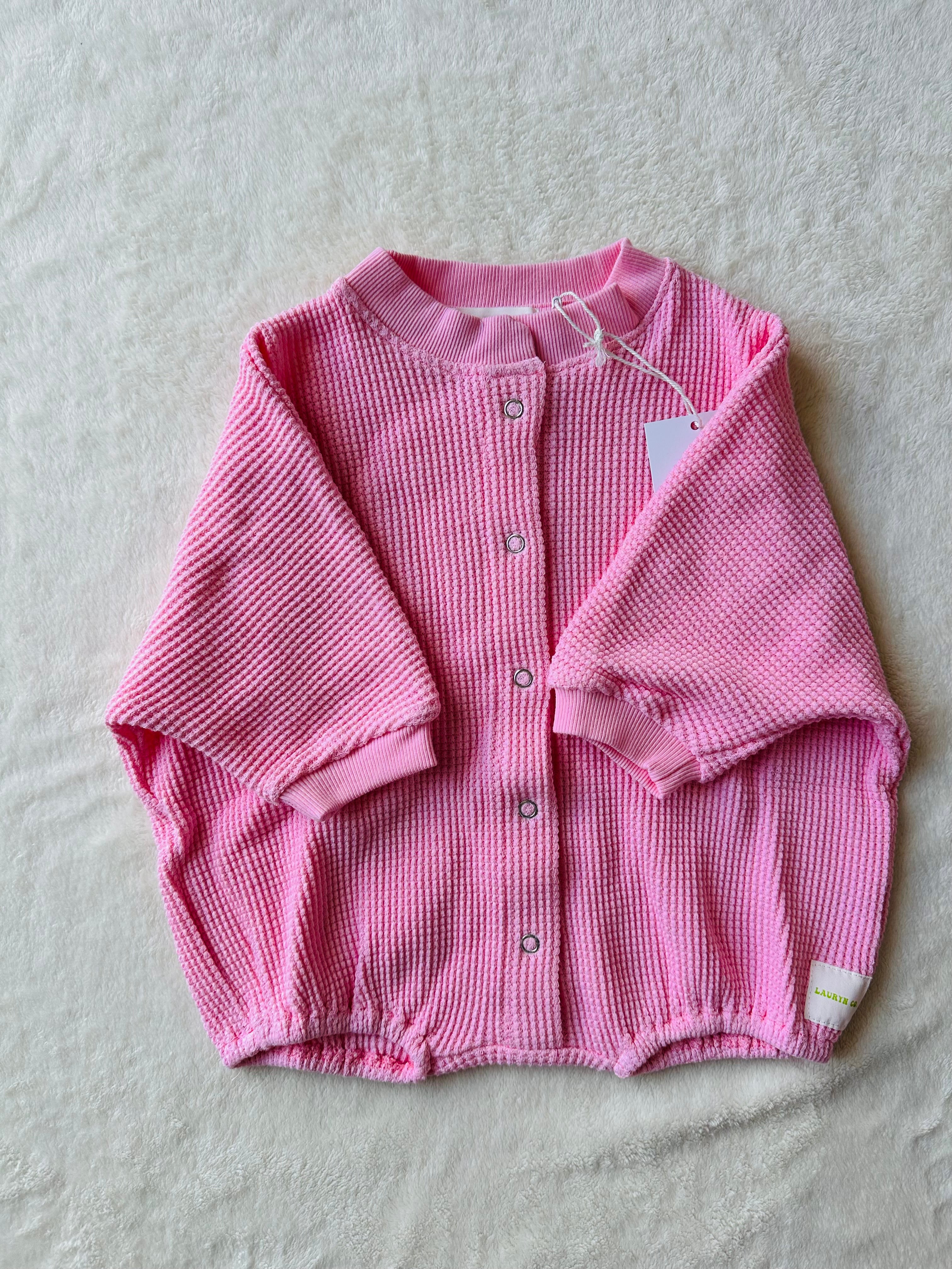 BABY MELROSE ROMPER (BARBIE PINK)