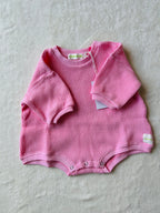 BABY LOLO WAFFLE ROMPER (BARBIE PINK)