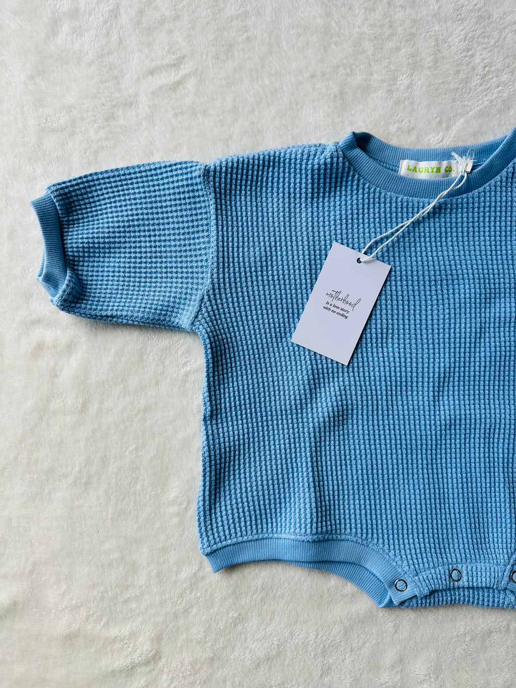 BABY LOLO WAFFLE ROMPER (SKY BLUE)