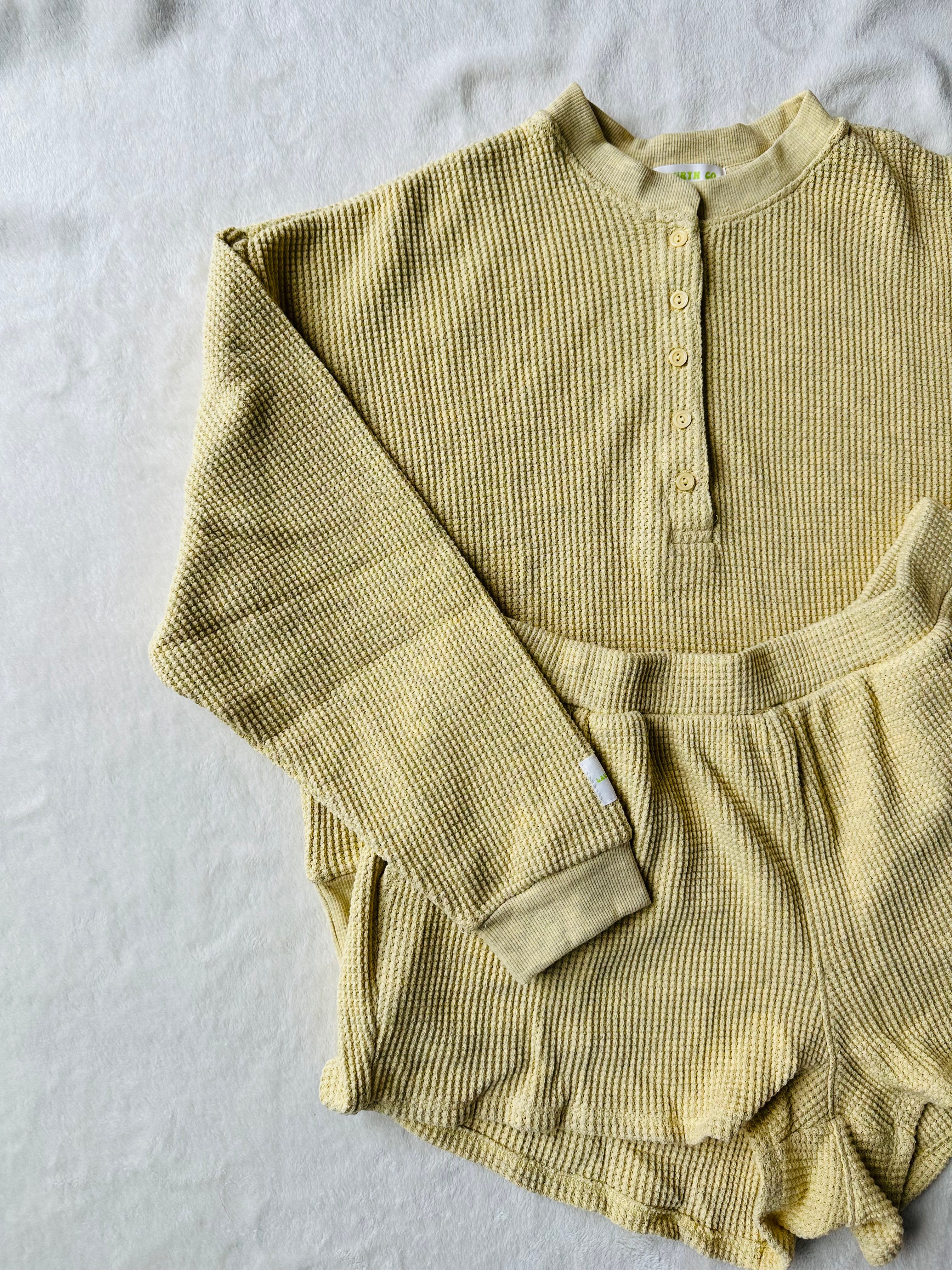 MAMA HENLEY SET (BANANA)