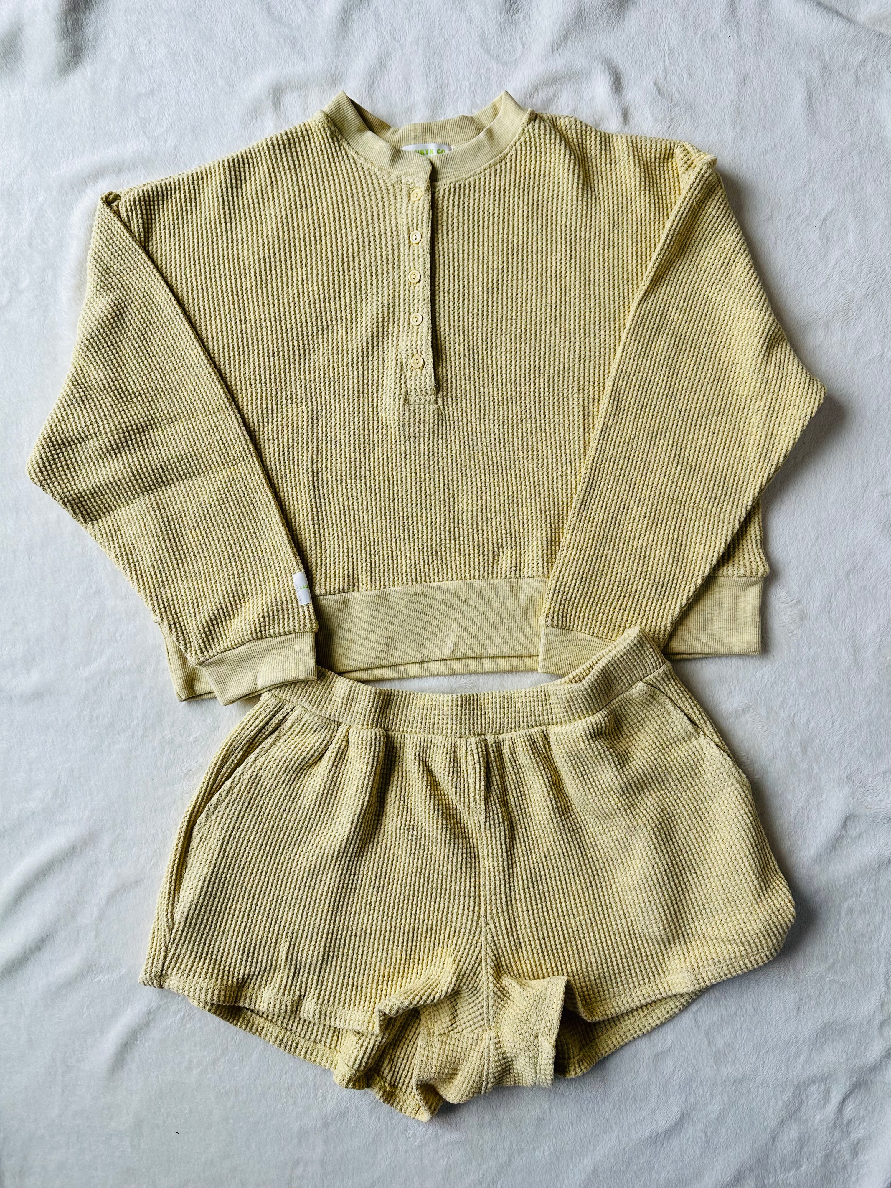 MAMA HENLEY SET (BANANA)