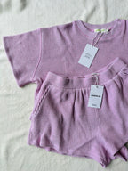 MAMA TEE + SHORTS SET (RASPBERRY CREAM)
