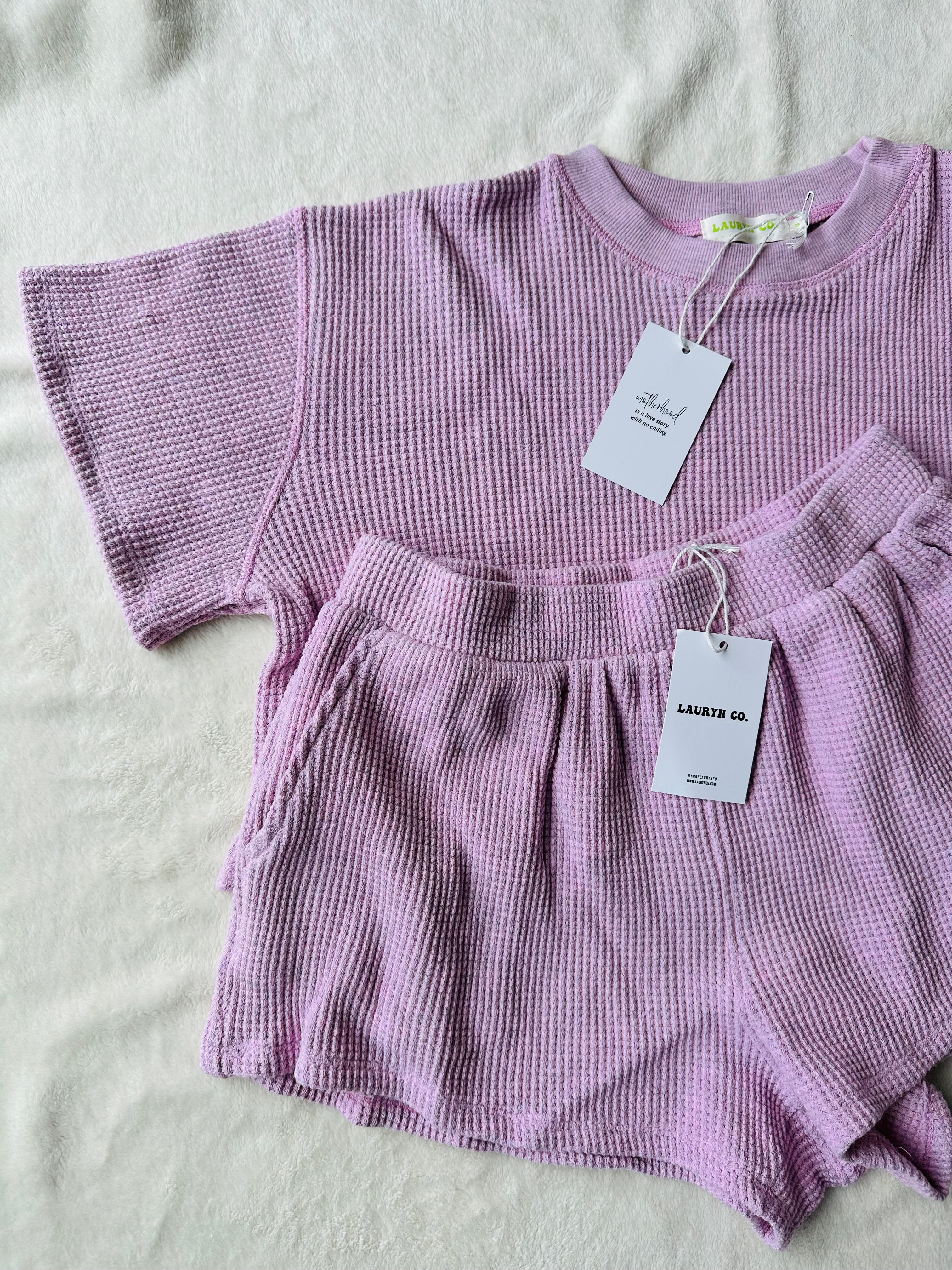 MAMA TEE + SHORTS SET (RASPBERRY CREAM)