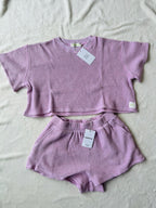 MAMA TEE + SHORTS SET (RASPBERRY CREAM)