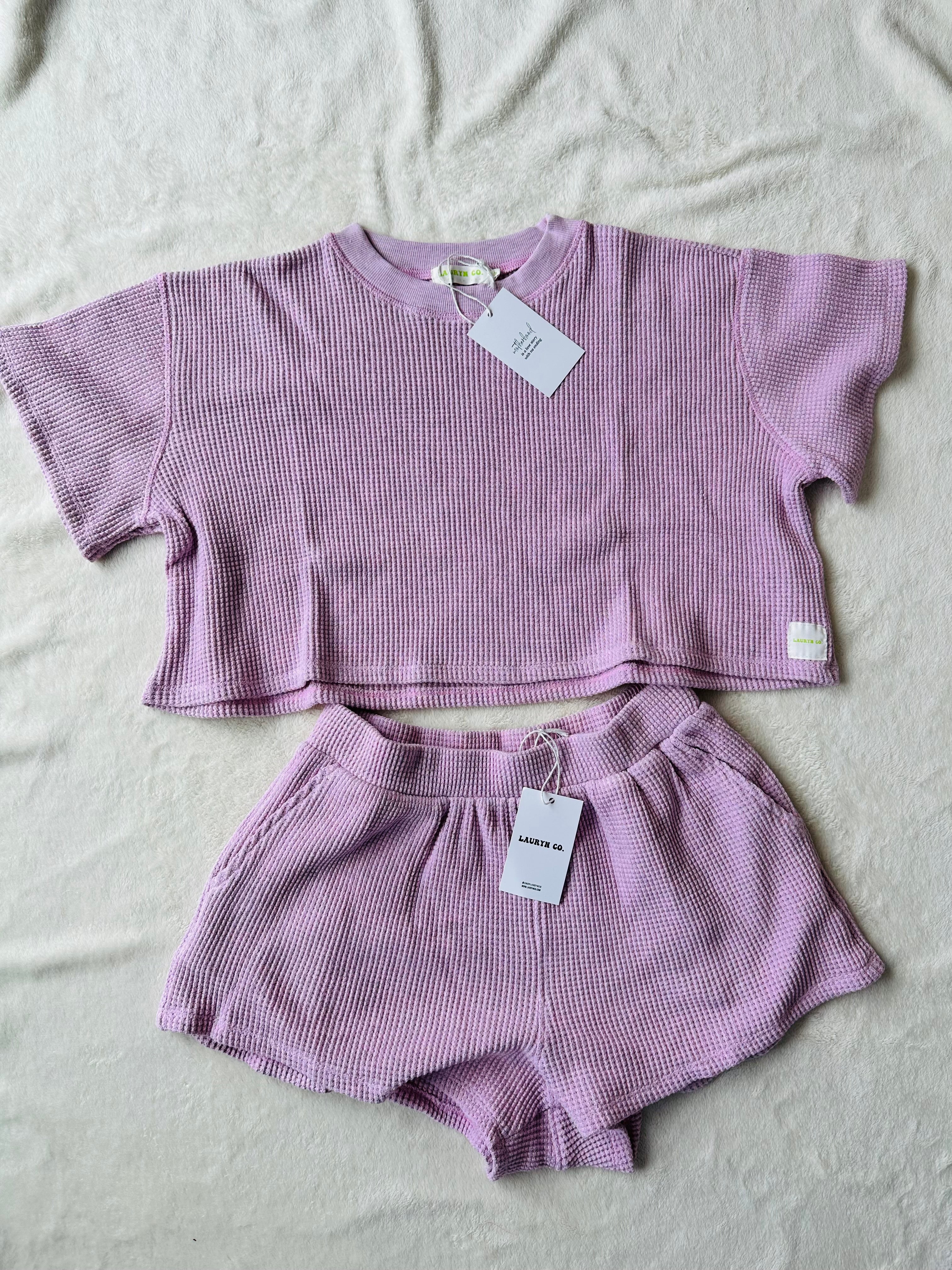 MAMA TEE + SHORTS SET (RASPBERRY CREAM)