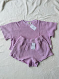 MAMA TEE + SHORTS SET (RASPBERRY CREAM)