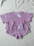 MAMA TEE + SHORTS SET (RASPBERRY CREAM)