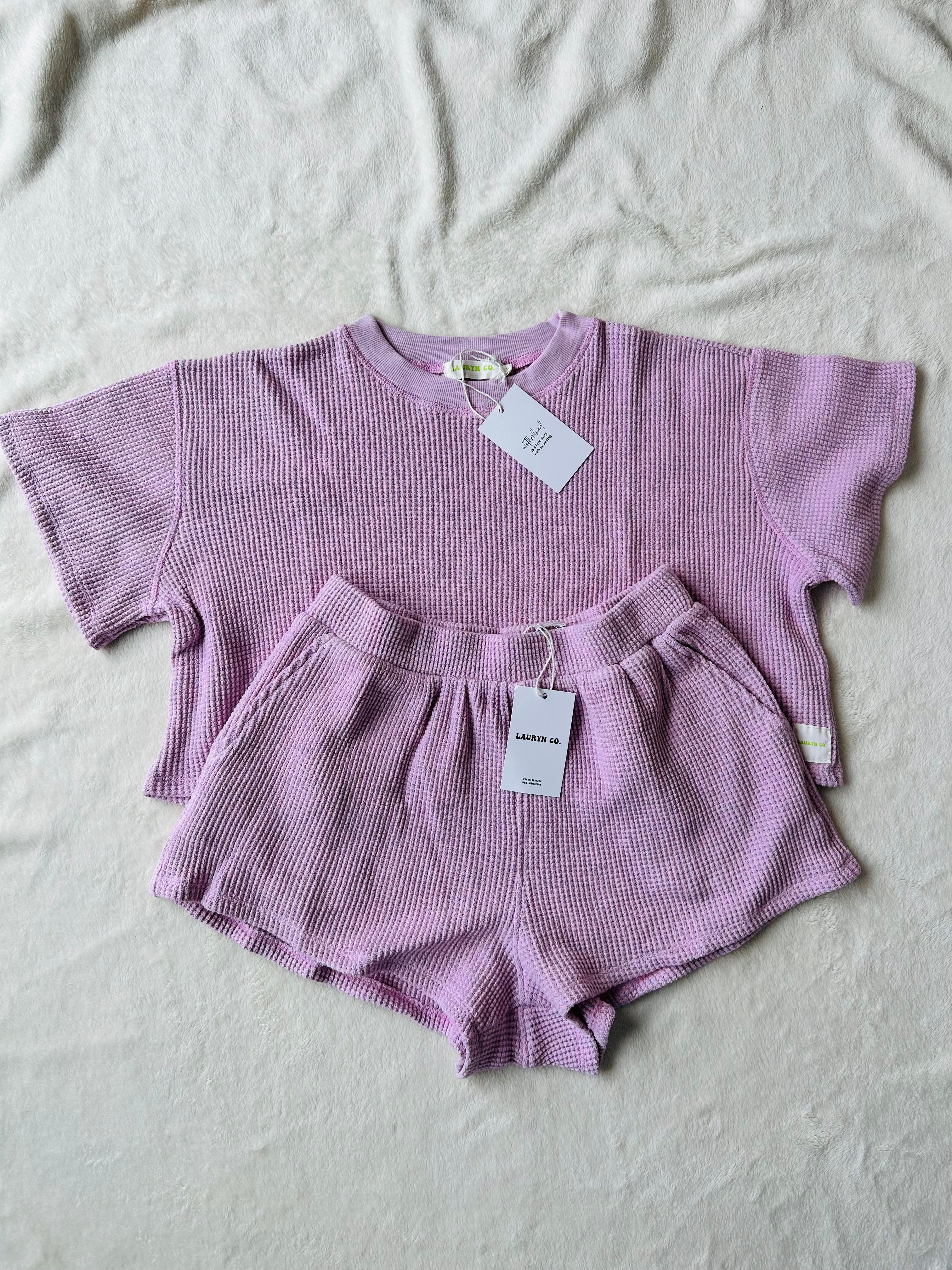MAMA TEE + SHORTS SET (RASPBERRY CREAM)