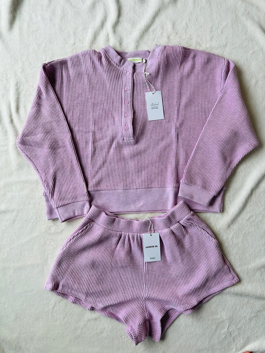 MAMA HENLEY SET (RASPBERRY CREAM)