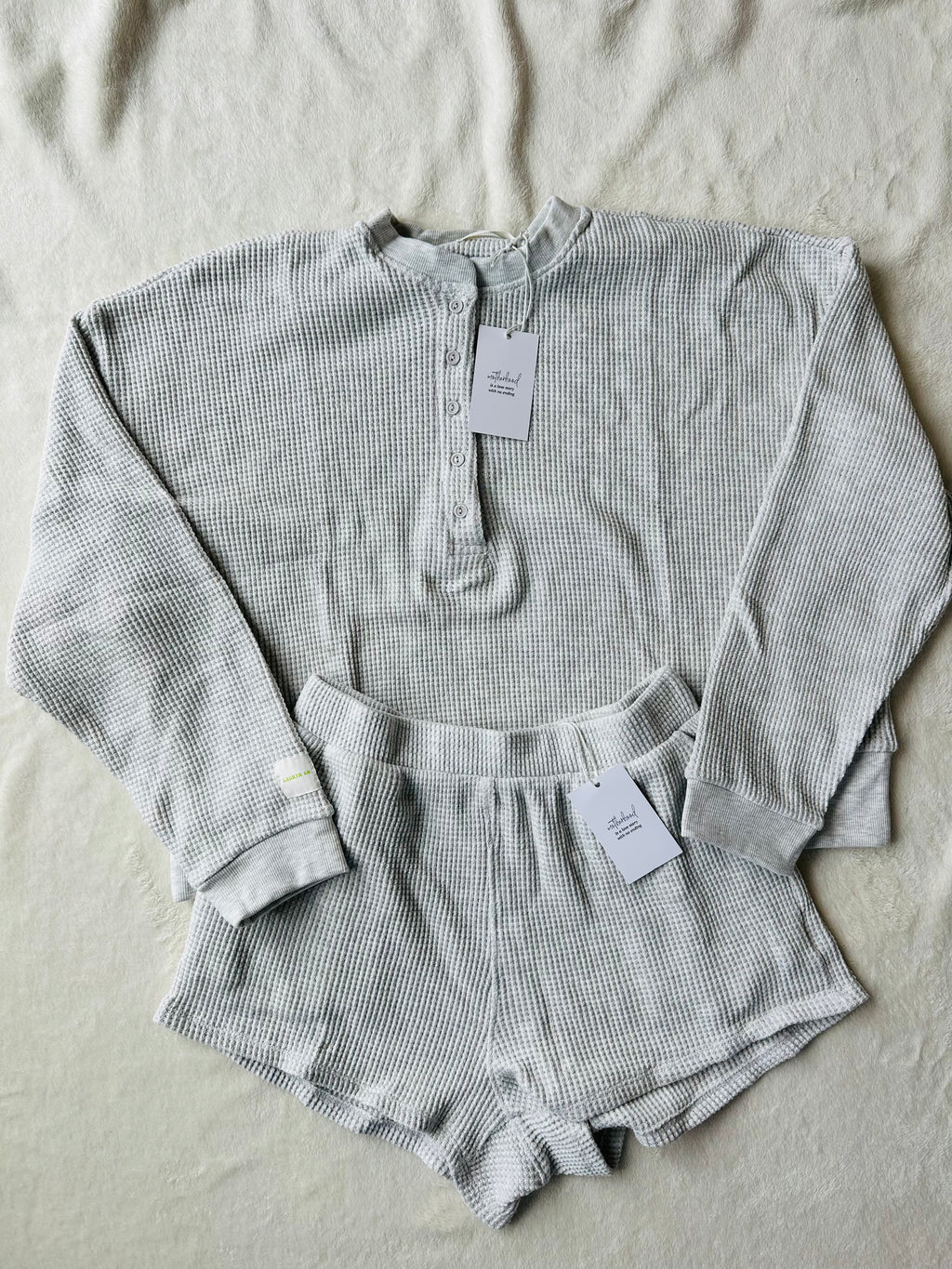MAMA HENLEY SET (CREAMY CLOUD)