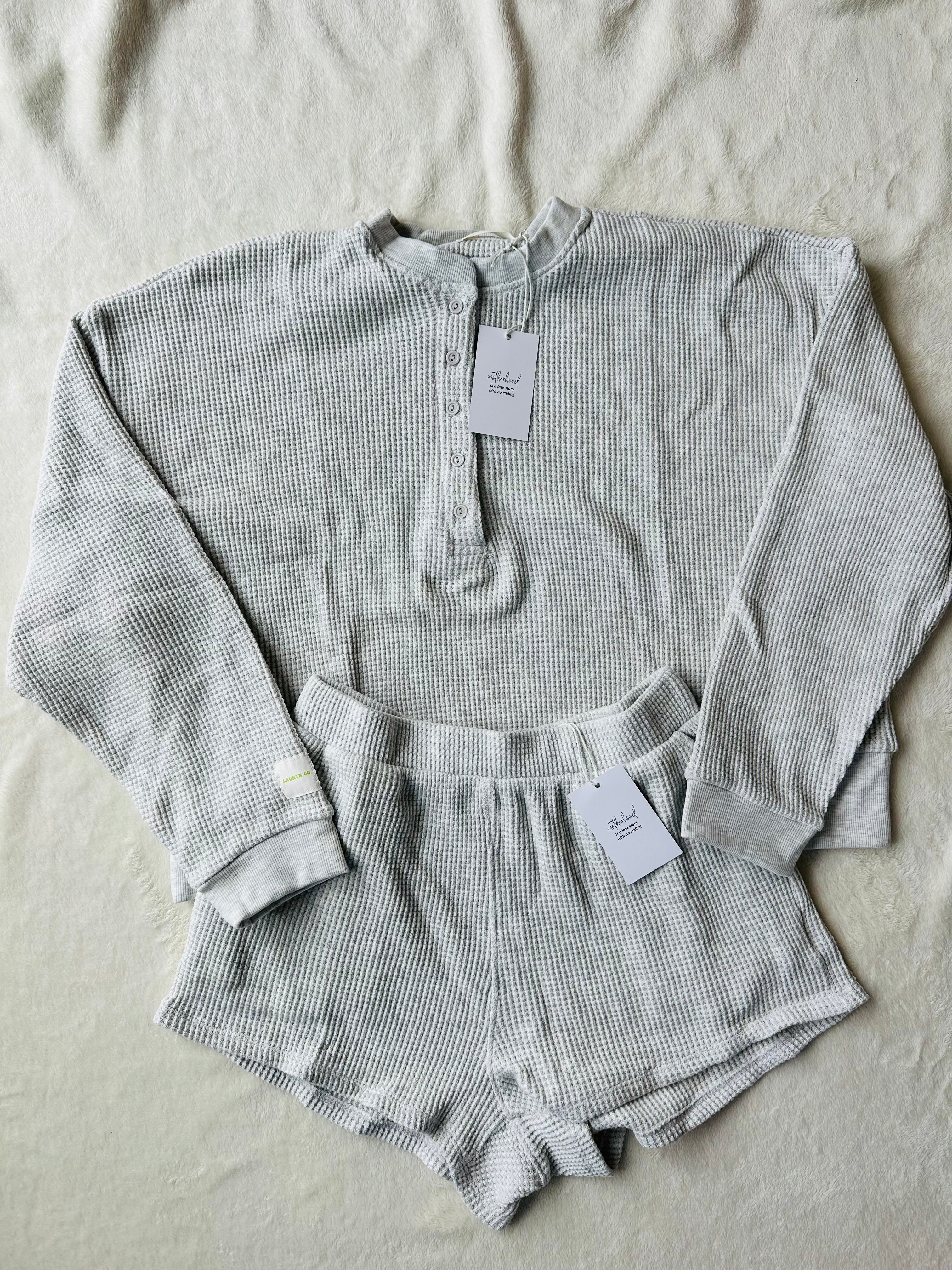 MAMA HENLEY SET (CREAMY CLOUD)