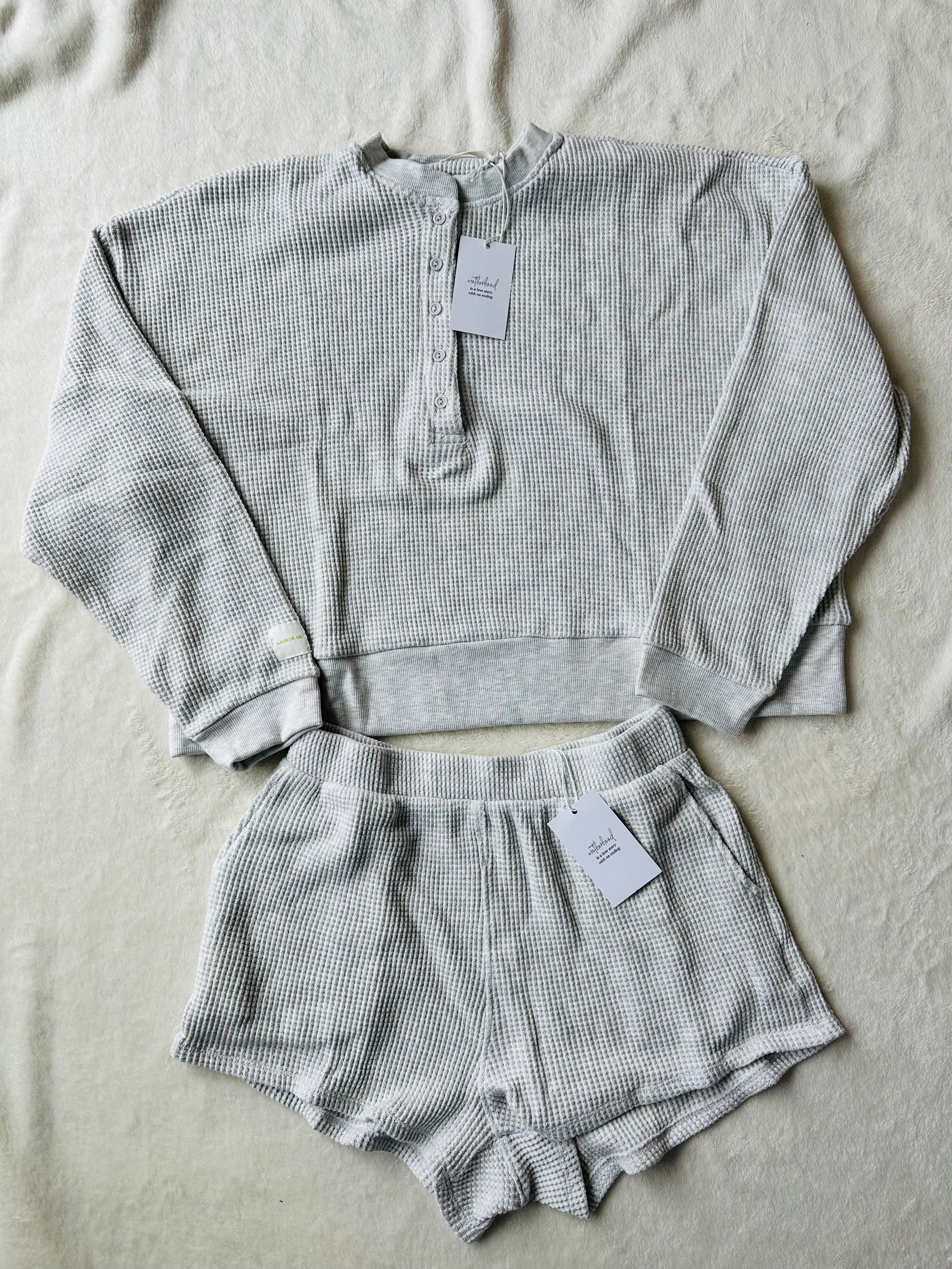 MAMA HENLEY SET (CREAMY CLOUD)