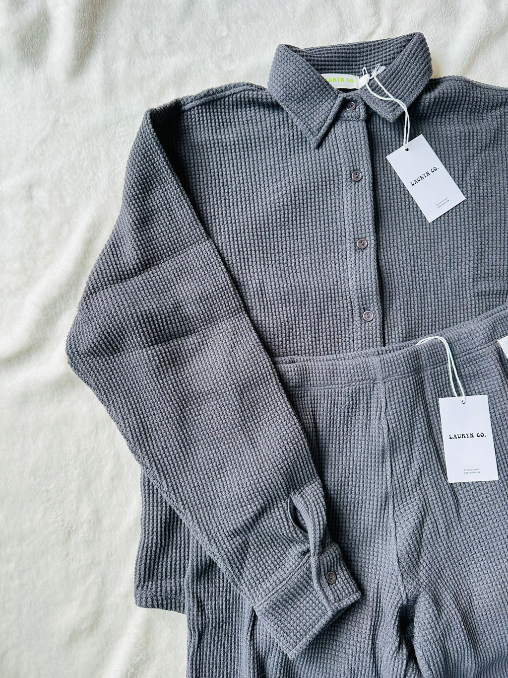 MAMA SHACKET + PANTS SET (FOG)