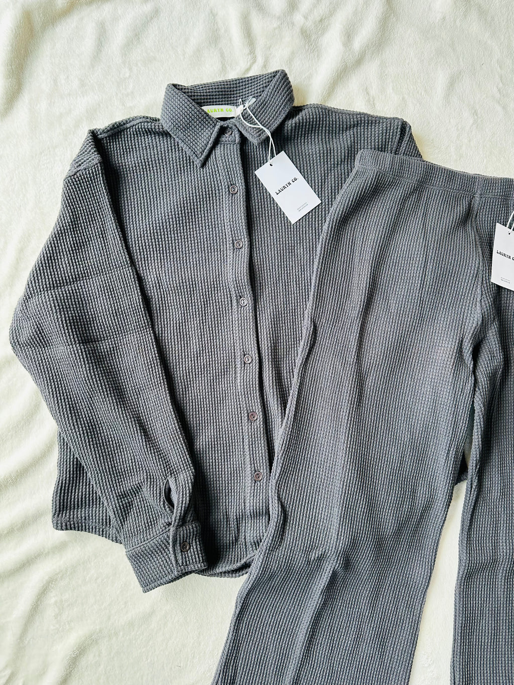 MAMA SHACKET + PANTS SET (FOG)