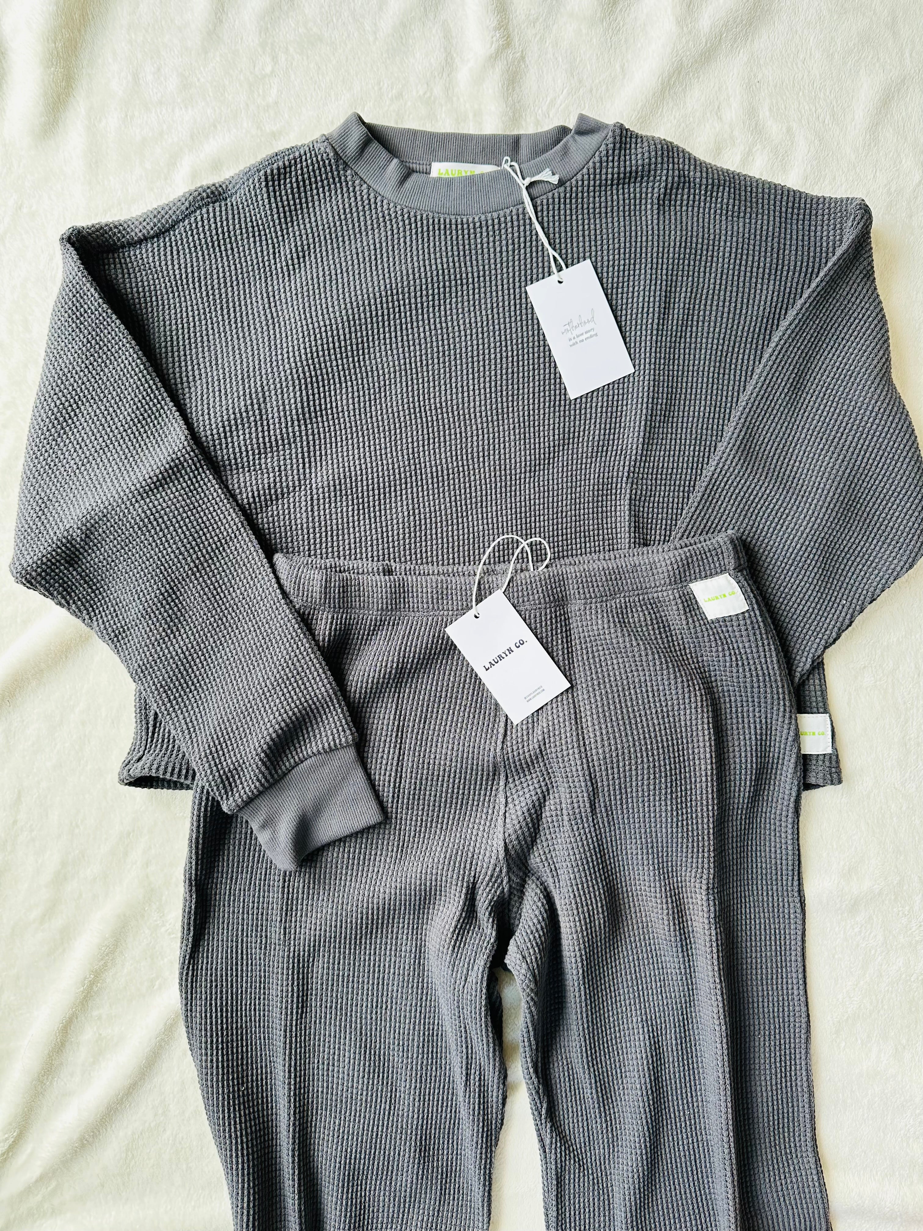 MAMA LONG SLEEVE TOP + PANTS SET (FOG)