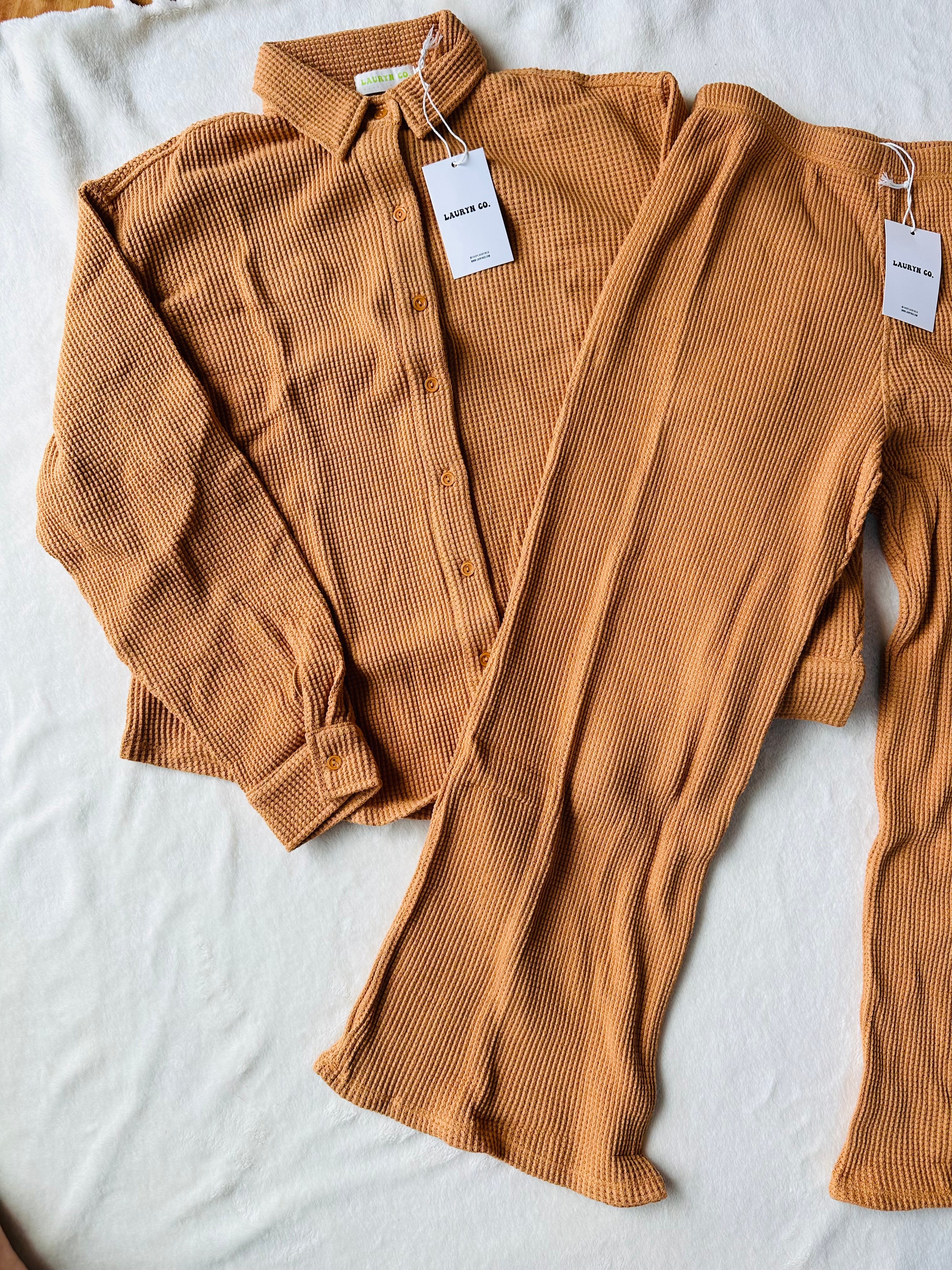 MAMA SHACKET + PANTS SET (PUMPKIN SPICE)