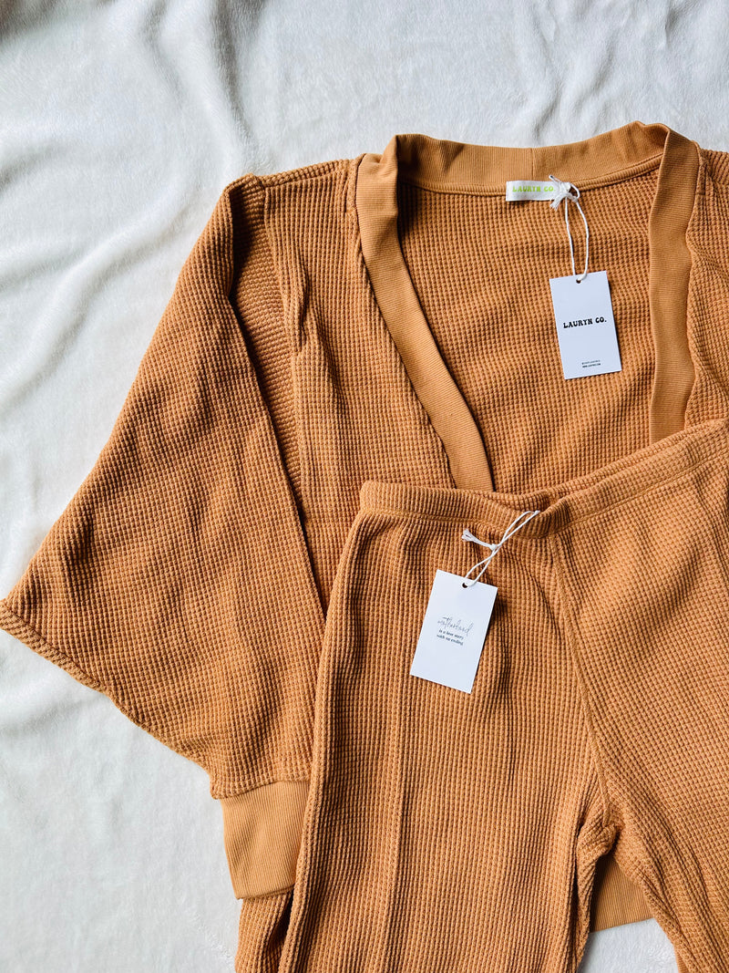 MAMA CARDIGAN + PANTS SET (PUMPKIN SPICE)