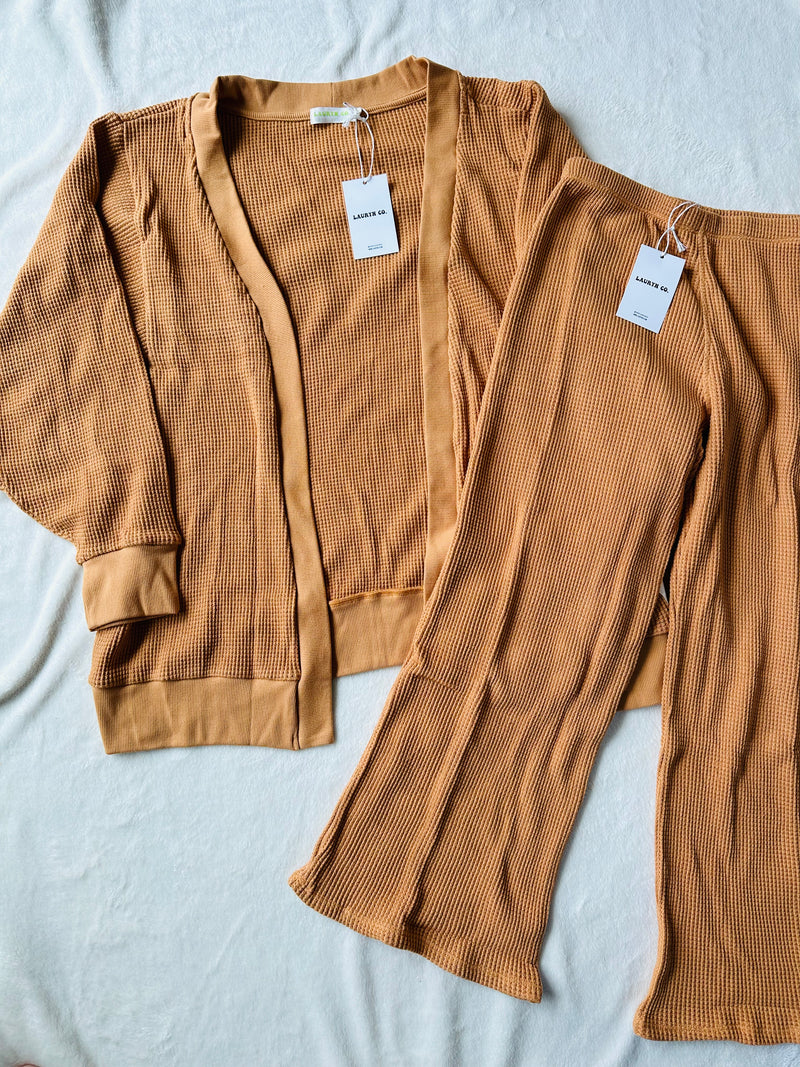 MAMA CARDIGAN + PANTS SET (PUMPKIN SPICE)