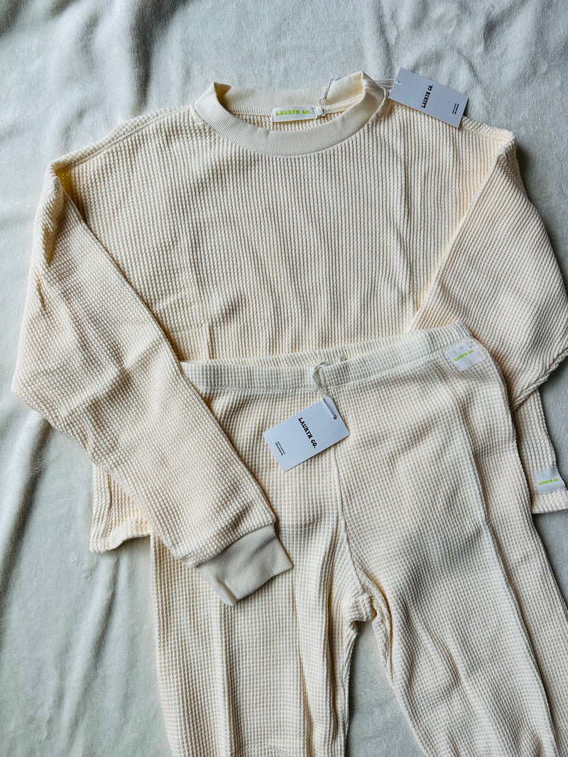 MAMA LONG SLEEVE TOP + PANTS SET (BUTTERCREAM)