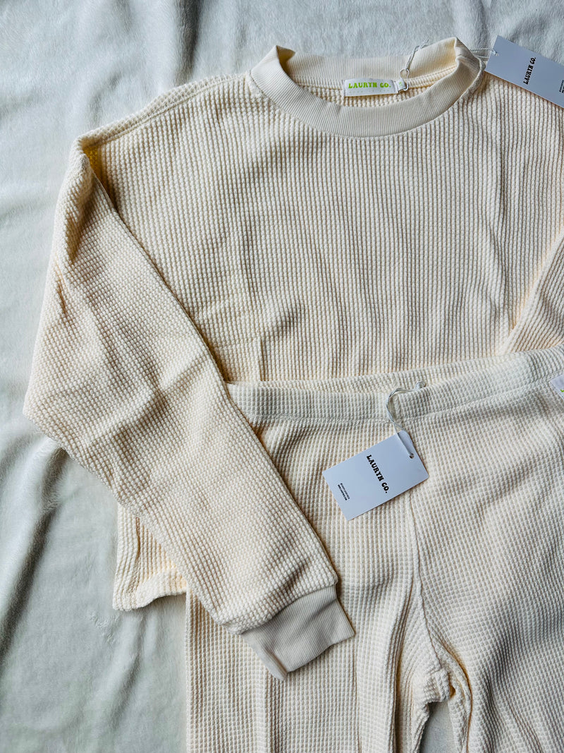 MAMA LONG SLEEVE TOP + PANTS SET (BUTTERCREAM)