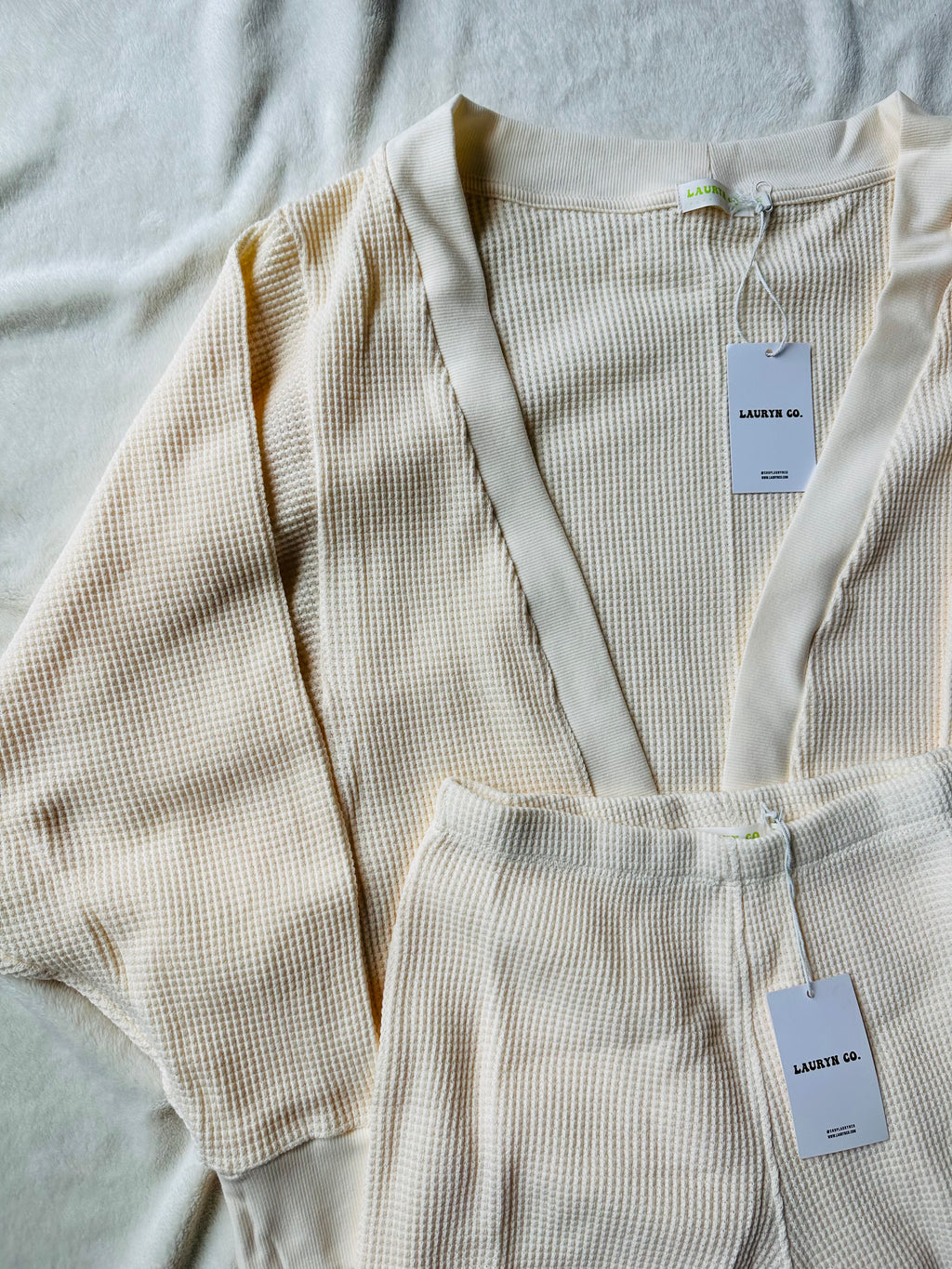 MAMA CARDIGAN + PANTS SET (BUTTERCREAM)