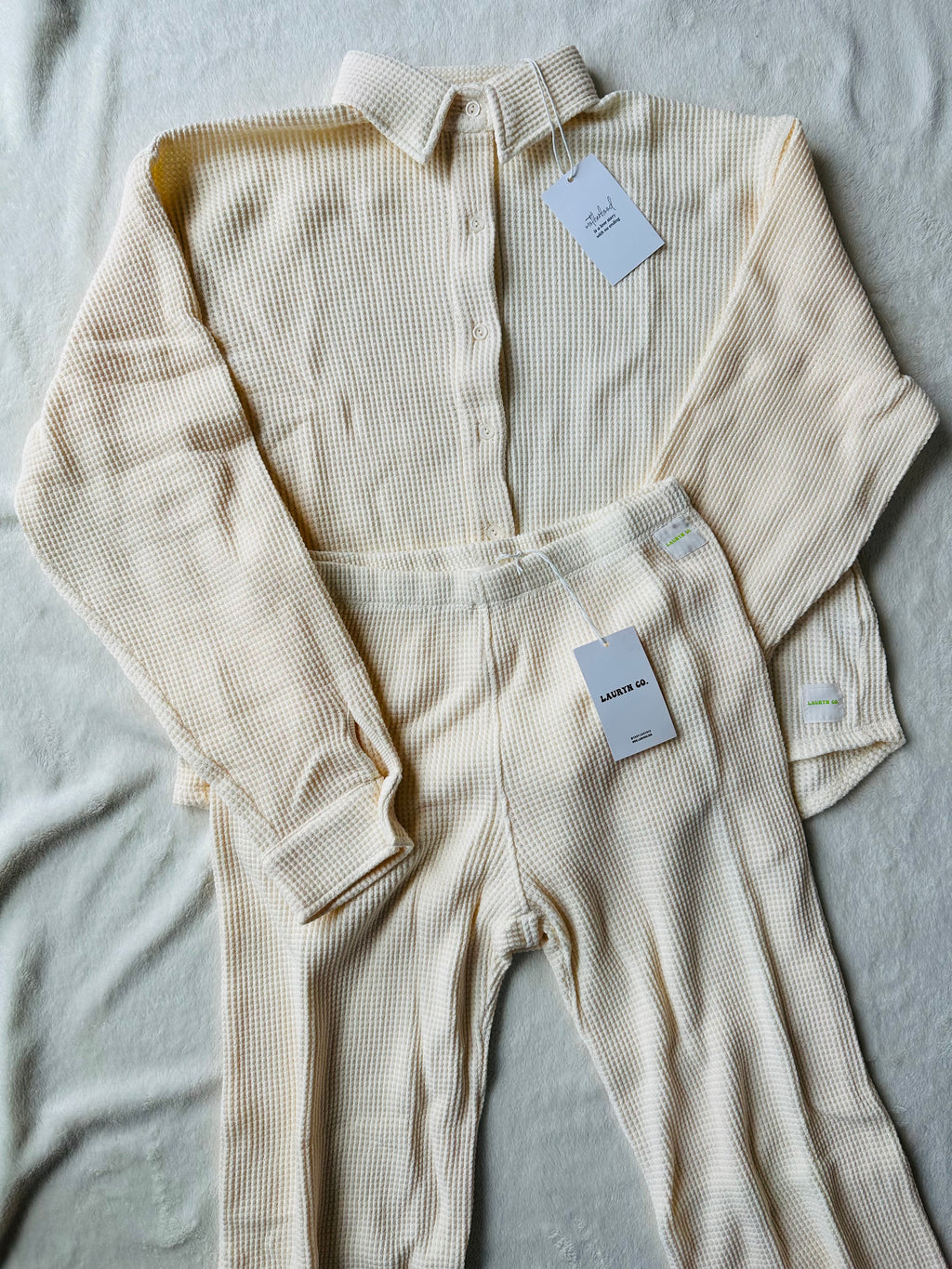 MAMA SHACKET + PANTS SET (BUTTERCREAM)