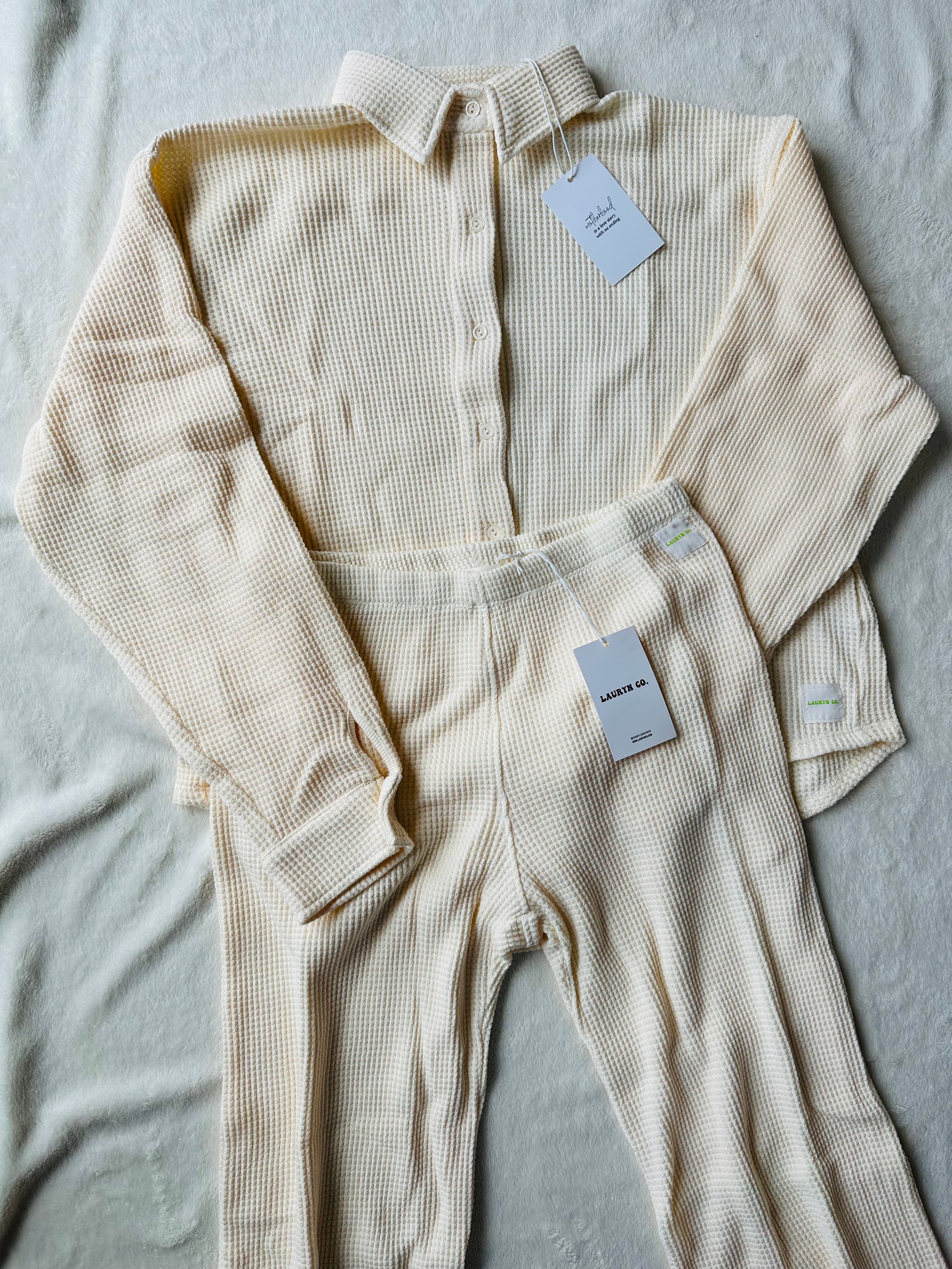 MAMA SHACKET + PANTS SET (BUTTERCREAM)
