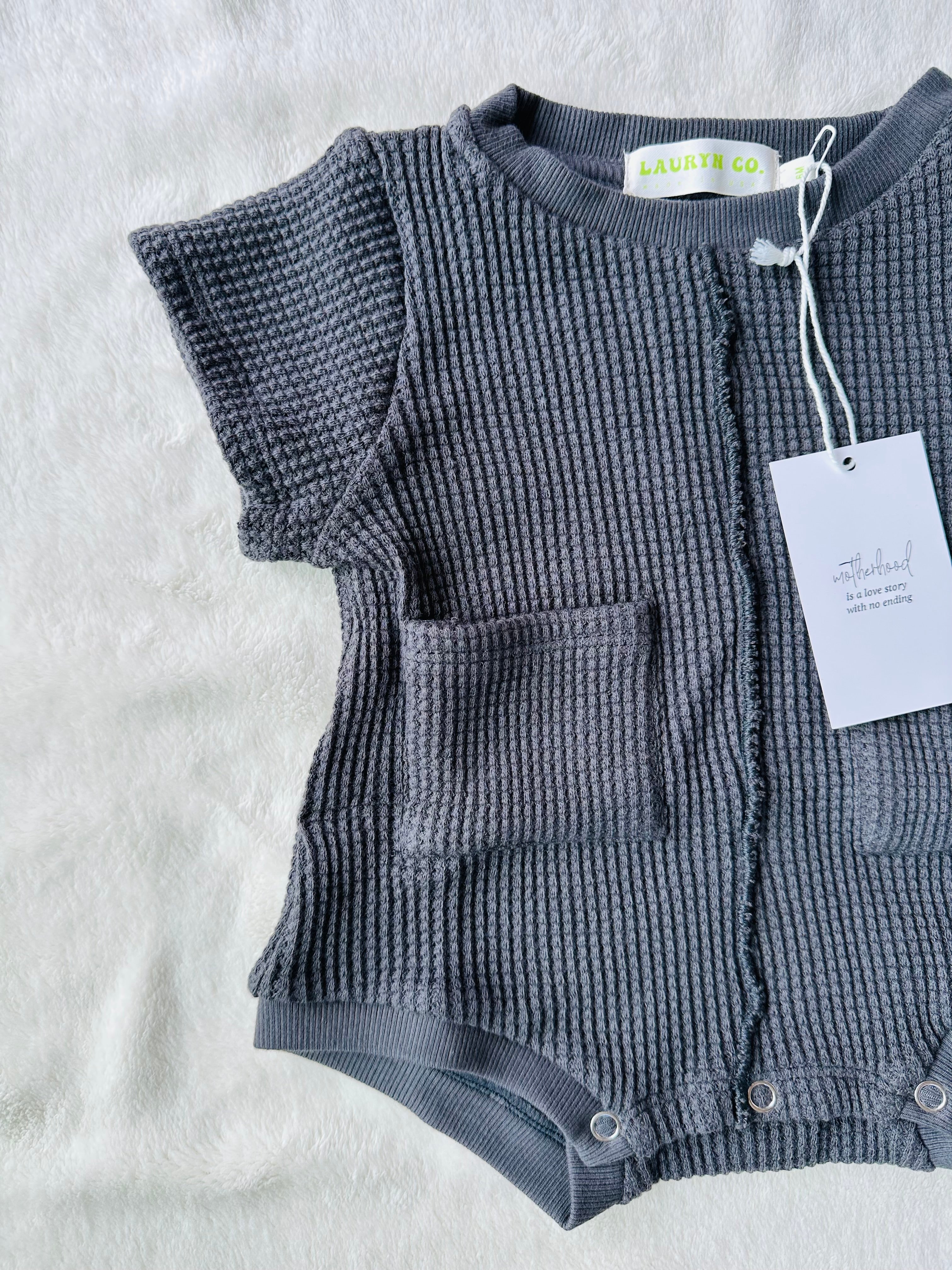 BABY SHORT SLEEVE ROMPER (FOG)