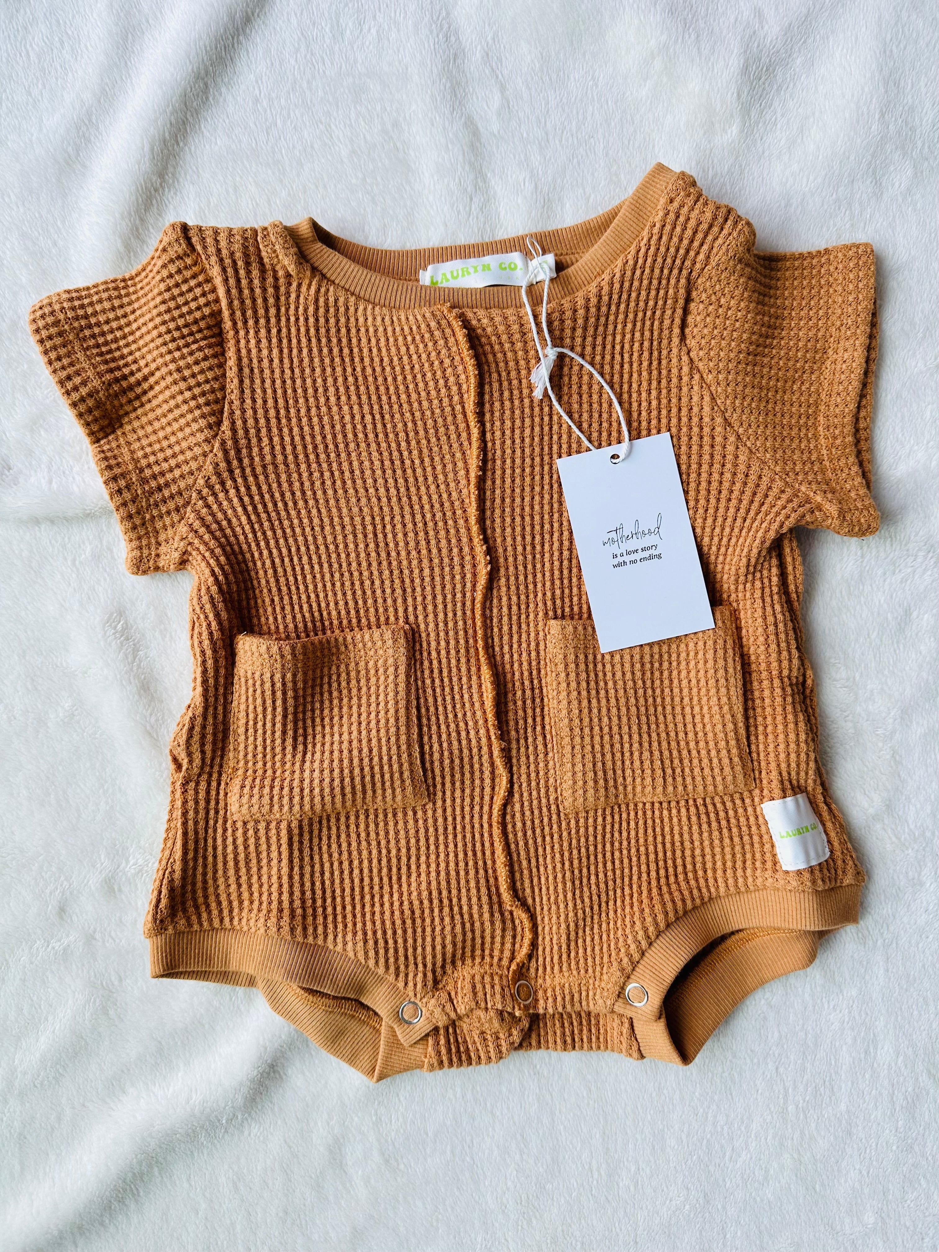 BABY SHORT SLEEVE ROMPER (PUMPKIN SPICE)