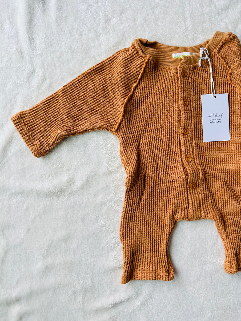 BABY BUTTON DOWN ONESIE (PUMPKIN SPICE)
