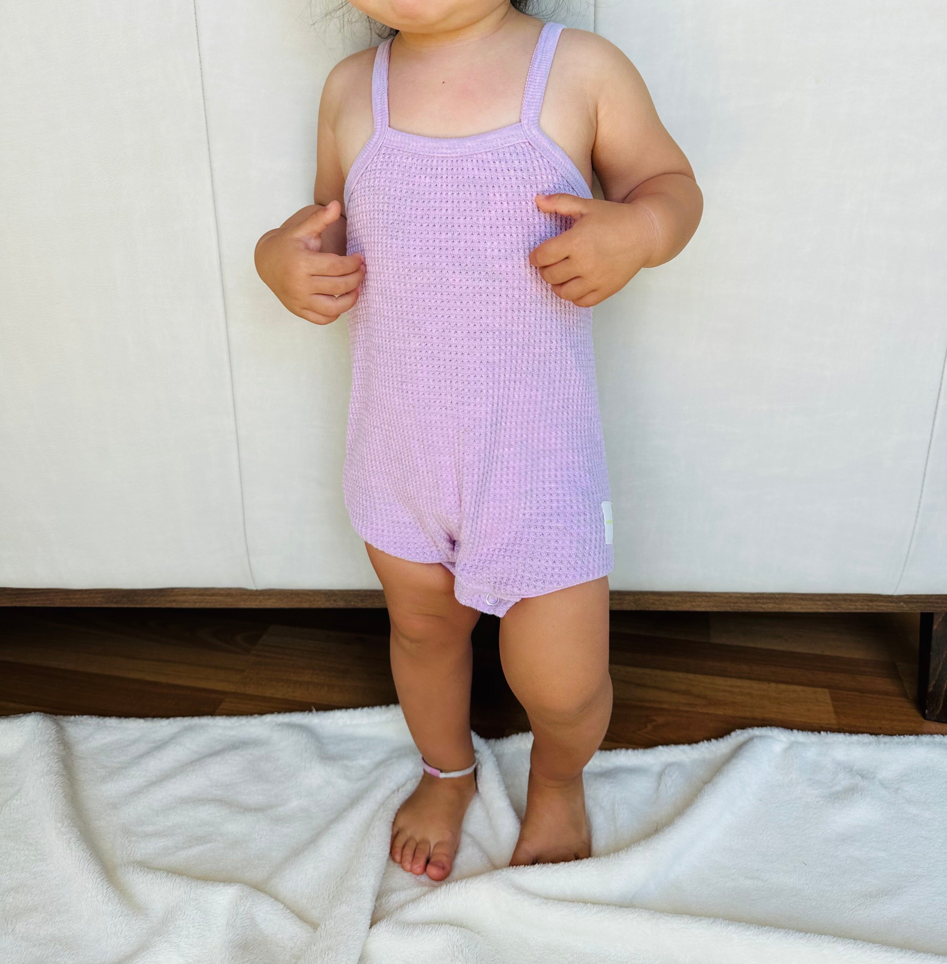 BABY SPAGHETTI ROMPER (RASPBERRY CREAM)